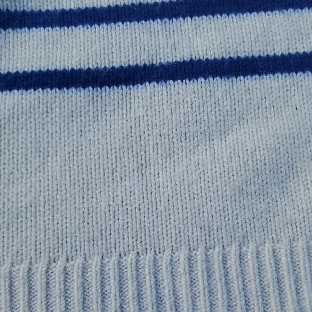 Derek Lam IOC Athleta Cashmere Black and Blue Striped Crewneck Sweater Small
